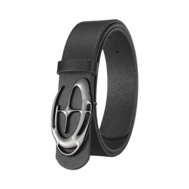 Imagem de Cinto Masculino Casual Com Fivela De Liga Geométrica, Presente Criativ