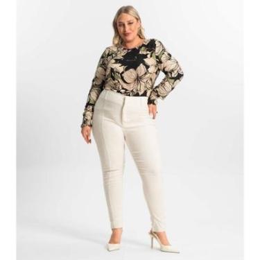 Imagem de Calça Feminina Plus Size Em Bengaline Secret Glam-Feminino