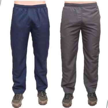 Imagem de Kit 2 Calças Masculina Tactel Elástico Cordão 3 Bolsos-Masculino