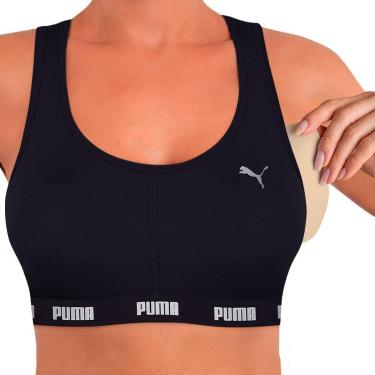 Imagem de Top Puma Com Bojo Removível Sem Costura Nadador Academia Fitness Ginástica Alta Sustentação-Feminino