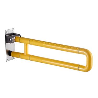 Imagem de HDVLXZLY Trilho de segurança antiderrapante para banheiro dobrável para idosos barra de apoio de equilíbrio de aço inoxidável em forma de U, 75 cm, amarelo