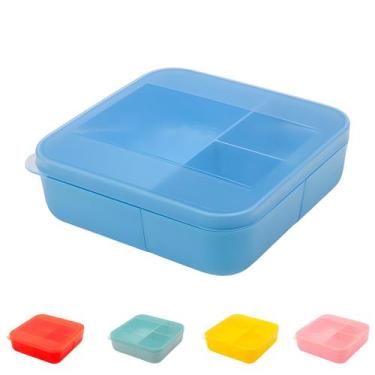 Imagem de Pote Marmita Miami DUP 700ml 3 Divisórias Tampa Hermética Micro-Ondas 