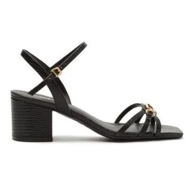 Imagem de Sandália Salto Médio Bloco Eco Urban Lizard Arezzo Tamanho:35;Cor:-Feminino