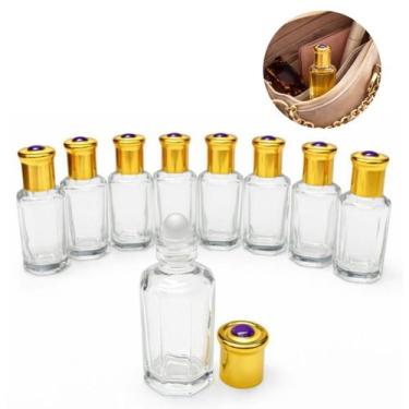 Imagem de 12 Recipientes Vidro Roll On Perfumes Leva na Bolsa 12ml - Freecom