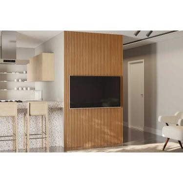 Imagem de Painel p/ Quarto até 60 Pol Modular 1.4 Ripado 141x250cm Nature Fosco - Linea Brasil