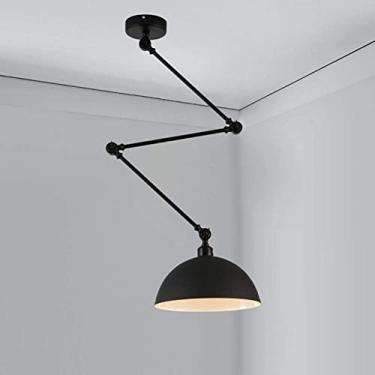 Imagem de Luminária pendente de teto estilo industrial, lustre de braço longo moderno holofote de suspensão para sala de estar mesa de jantar bar loft restaurante lâmpada decorativa para pendurar