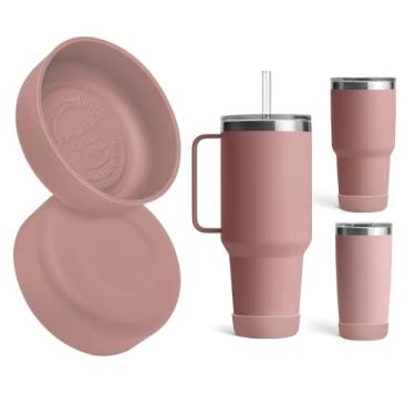 Imagem de Kaitiaki Pacote com 2 botas de silicone para YETI Rambler Caneca de palha de 1,2 l e 992 g, manga antiderrapante para caneca de viagem, copo de água, serve na maioria dos carros, acessórios de