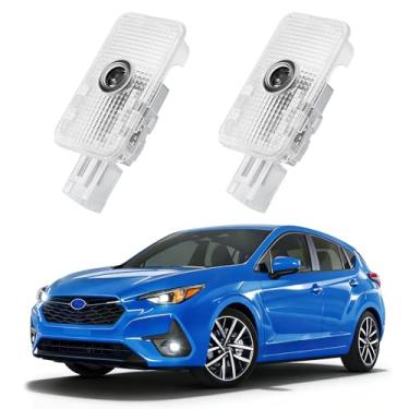 Imagem de Blshwez Projetor de logotipo de luzes de porta de carro - Luzes de poça HD 4K para carros, luzes de boas-vindas que não desbotam, compatível com Subaru Forester Outback Legacy XV Impreza Tribeca