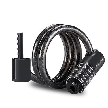 Imagem de Amgei Trava de 5 dígitos para bloqueio antirroubo Cabo de bloqueio de 90 cm/120 cm/150 cm Cabo de bloqueio de alta segurança 5 dígitos, combinação redefinível, bloqueio anti-roubo para motocicleta
