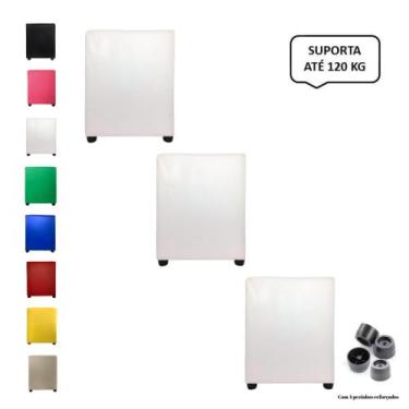 Imagem de Kit 3 Pufs Puff Banqueta Quadrado Decorativo Casa - Mercadão dos Puffs