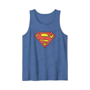 Imagem de Camiseta Regata Oversized Com Logo Do Superman Para Crianças E Adultos