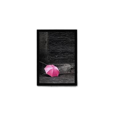 Imagem de Quadro Decorativo Fotografia Sombrinha Rosa 45x34cm