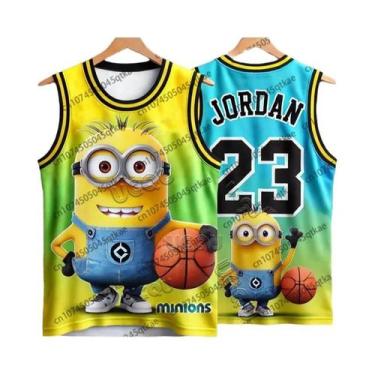 Imagem de Camiseta Sem Mangas Unissex Oversize Minions Jordan 23, Colete De Basq