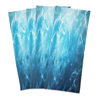 Imagem de xigua Conjunto de 6 panos de prato de cozinha Blue Lightning, macios e altamente absorventes de secagem rápida para limpeza de pratos e limpeza manual, 71 x 45 cm