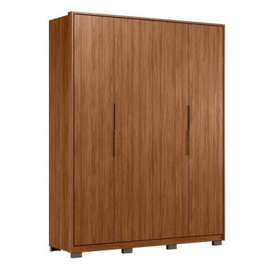 Imagem de Guarda Roupa Casal Attore D43010KPE 4 Portas Nogueira Touch com pés Demóbile - Demartêz