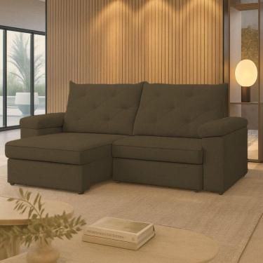 Imagem de Sofá Para Sala Reclinável Estofado Miami 210cm Linho