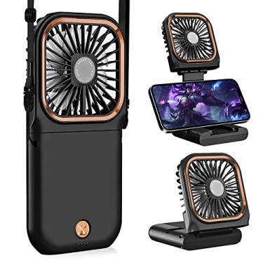 Imagem de Allxin Ventilador de pescoço portátil mini silencioso, portátil, pessoal, dobrável, USB, recarregável, operado para casa, escritório, viagens ao ar livre, ventiladores de colar com as mãos livres