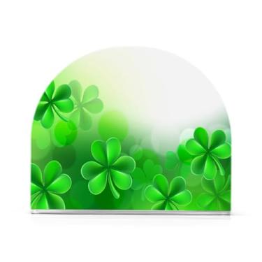 Imagem de Suporte de guardanapo verde trevo do dia de São Patrício para mesas de papel porta-guardanapos de coquetel para jantar na cozinha, dispensador de guardanapo de jantar acrílico para restaurante
