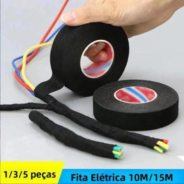 Imagem de Fita De Tecido Elétrica Preta Resistente Ao Calor E À Água Para Isolam