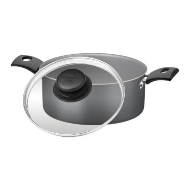 Imagem de Caçarola Tramontina Turim em Aluminio com Revestimento Interno e Externo em Antiaderente Starflon Max Chumbo 24 cm 4,9 L