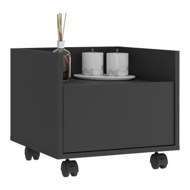 Imagem de Gabinete Armário Banheiro 40Cm Com Rodízios Multimóveis V5035 Preto Preto