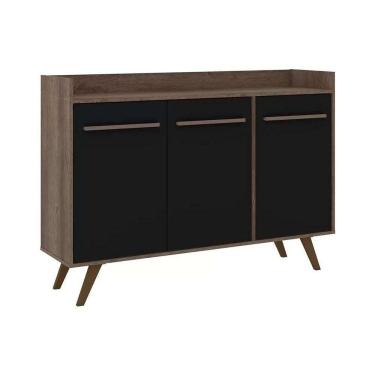 Imagem de Buffet De Sala Jantar Rt3134 3 Portas Rustico-preto - Movelbento