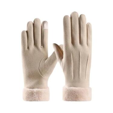 Imagem de Luvas De Veludo Quentes Com Toque De Suede Para Outono E Inverno, Luva