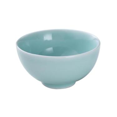 Imagem de Esmalte verde cerâmico redondo requintado tigela de arroz doméstico requintado personalizado talheres - esmalte verde 11,4 cm boca reta