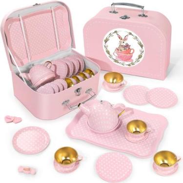 Imagem de Conjunto de festas de chá iAOVueby Princess Tea Time Toys para meninas