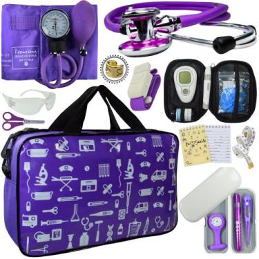 Imagem de Kit Enfermagem Cores Bolsa Top Premium + Medidor Glicose - Love Saude,