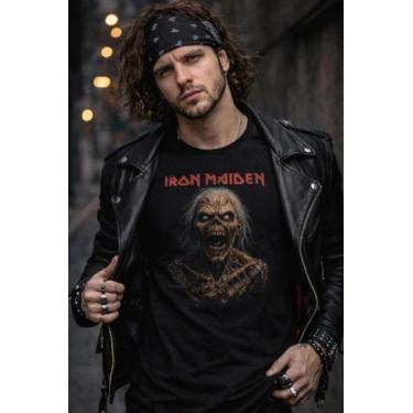 Imagem de Camisa Preta Algodão Metal Rock Camisa Iron Maiden T-shirt - Genérica,