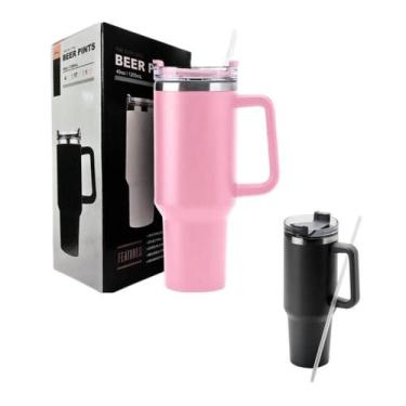 Imagem de Copo Grande Capacidade e Isolamento Térmico 1200 ml com Canudo - COR R