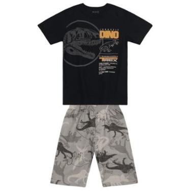 Imagem de Conjunto infantil menino dino em puff Brandili-Masculino