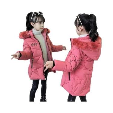Imagem de Jaqueta De Inverno Para Meninas, Casaco Grosso E Quente Com Capuz Remo