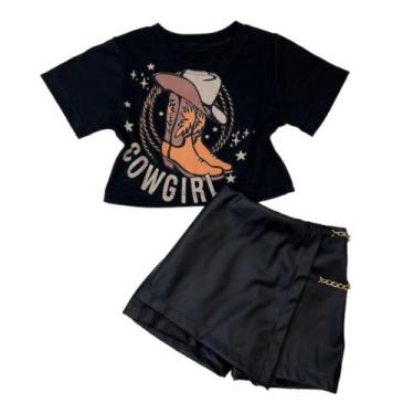 Imagem de Conjunto Infantil Feminino Look Boiadeira Country Meninas Cowgirl - AK
