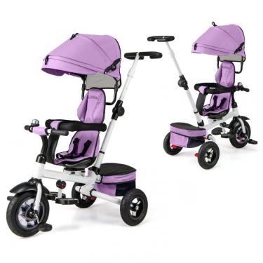 Imagem de Costzon 8808 Triciclo Infantil para Passeio com Assento Ajustável 6 Estágios, Idade Recomendada 2 a 5 Anos, Roxo