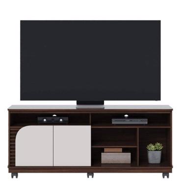 Imagem de Rack Bancada Jurerê 1.5 Nogueira Real Off White Matte - Colibri