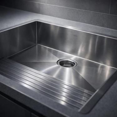 Imagem de Tanque Aço Inox 1mm Escovado Grande 84x49cm Com Válvula Para Lavanderi