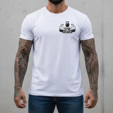 Imagem de Camiseta Masculina Roupa de Treino Tecido Nobre Algodão Sustentável Branca Camisa Peça Autoral-Masculino
