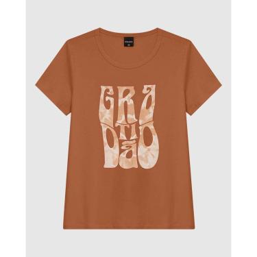 Imagem de Camiseta Feminina Manga Curta Estampa Frontal Em Malha Algodão-Feminino