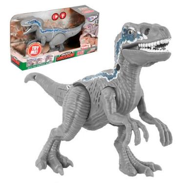 Imagem de Boneco Dinossauro Raptor Articulado Com Luz E Som Para Crianças Aventu
