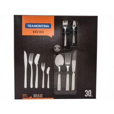 Imagem de Faqueiro Tramontina Búzios em Aço Inox 30 Peças, Inox, 30