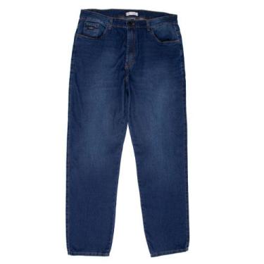 Imagem de Calça Jeans Masculina Max Denim Plus Size Reta Azul, Azul, 52