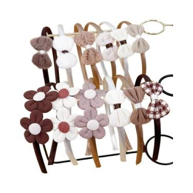Imagem de Conjunto De Faixas De Cabelo De Tecido Com Flores Para Meninas, 12 Peç