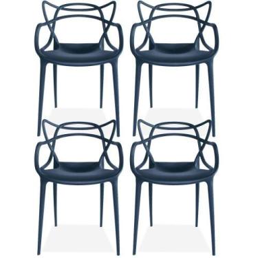 Imagem de Kit 04 Cadeiras Decorativas Para Sala de Jantar Amsterdam F03 Preto - 