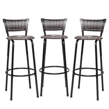 Imagem de Kit 3 Banquetas Bancos Para Cozinha Gourmet Bancada Balcão Bar Ilha Ár