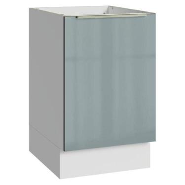 Imagem de Balcão de Cozinha 50 cm 1 Porta (Sem Tampo) Branco/Cinza Lux Madesa, B