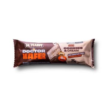 Imagem de Dr Peanut Barra Doctor Wafer Cookies & Cream 25g 6g Proteina Zero Açúc