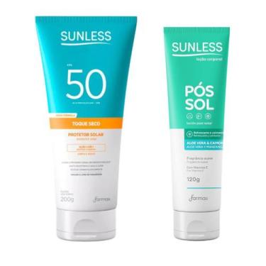 Imagem de Kit Sunless FPS50 Toque Seco 200g + Pós-Sol Aloe 120ml - FARMAX