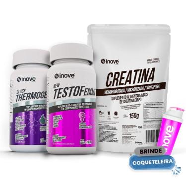 Imagem de KIT Thermogenize Black + New Testofemme + Creatina 100% Pura 150g - Ganhe Coqueteleira-Feminino